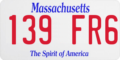 MA license plate 139FR6