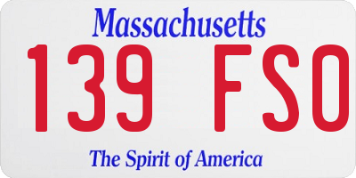MA license plate 139FS0