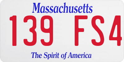 MA license plate 139FS4