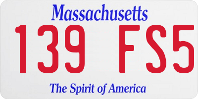 MA license plate 139FS5