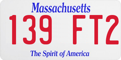 MA license plate 139FT2