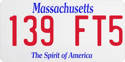 MA license plate 139FT5