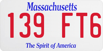 MA license plate 139FT6