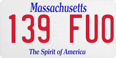 MA license plate 139FU0
