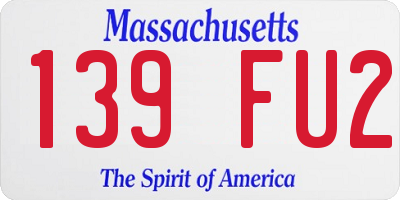 MA license plate 139FU2