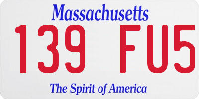 MA license plate 139FU5