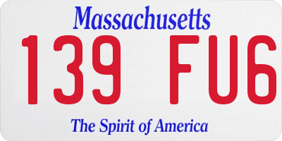 MA license plate 139FU6