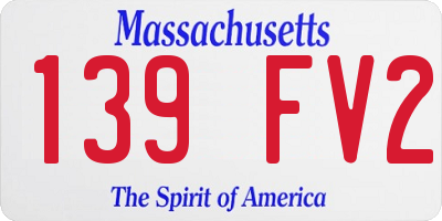 MA license plate 139FV2
