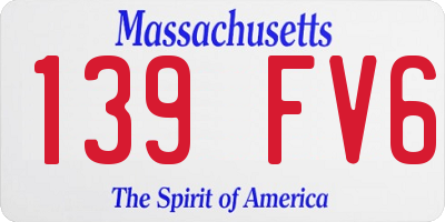 MA license plate 139FV6