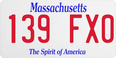 MA license plate 139FX0