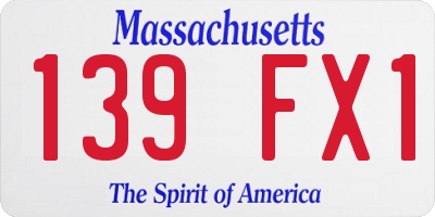 MA license plate 139FX1