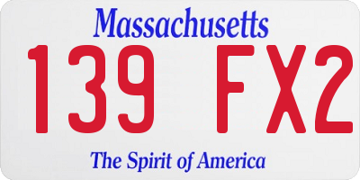 MA license plate 139FX2