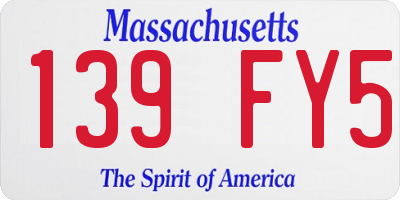 MA license plate 139FY5