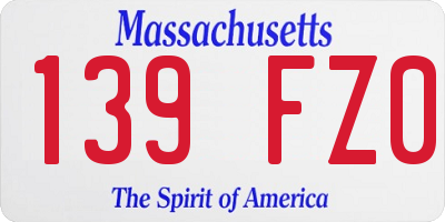MA license plate 139FZ0