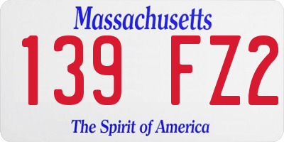 MA license plate 139FZ2
