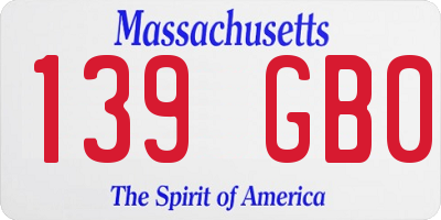 MA license plate 139GB0