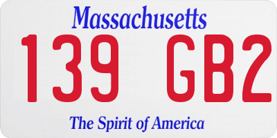 MA license plate 139GB2