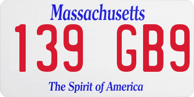 MA license plate 139GB9