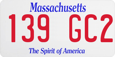 MA license plate 139GC2