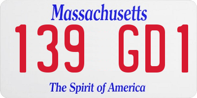 MA license plate 139GD1