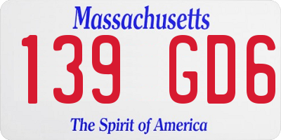 MA license plate 139GD6