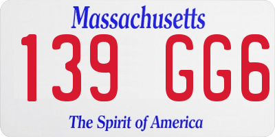 MA license plate 139GG6