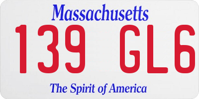 MA license plate 139GL6