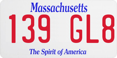 MA license plate 139GL8