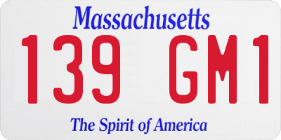 MA license plate 139GM1