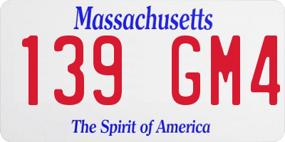 MA license plate 139GM4