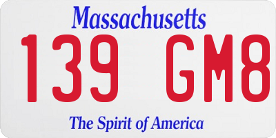 MA license plate 139GM8
