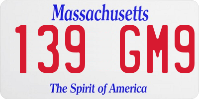 MA license plate 139GM9