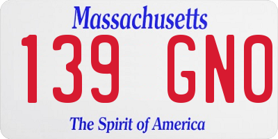 MA license plate 139GN0
