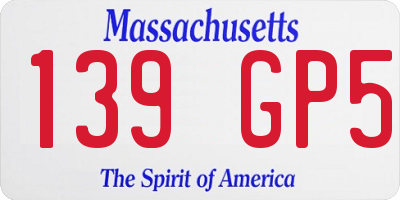 MA license plate 139GP5