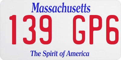 MA license plate 139GP6