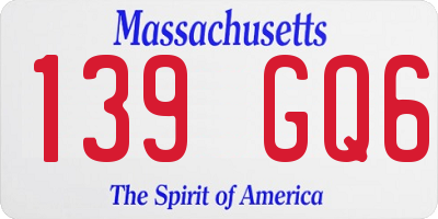 MA license plate 139GQ6