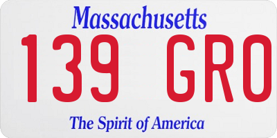 MA license plate 139GR0