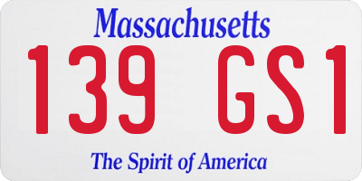 MA license plate 139GS1