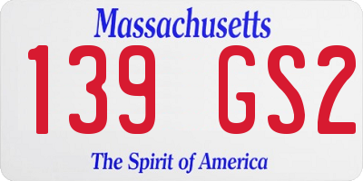 MA license plate 139GS2
