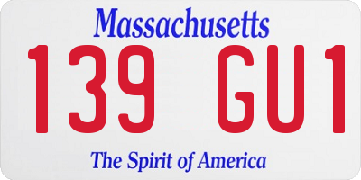 MA license plate 139GU1