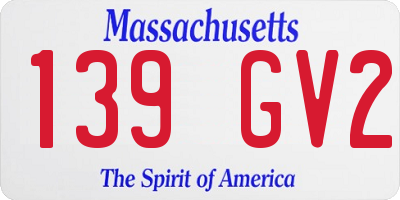 MA license plate 139GV2