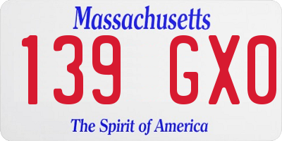 MA license plate 139GX0