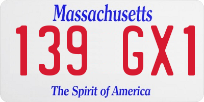 MA license plate 139GX1