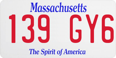 MA license plate 139GY6