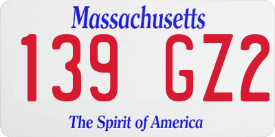 MA license plate 139GZ2