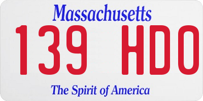 MA license plate 139HD0