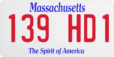 MA license plate 139HD1