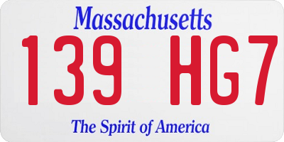 MA license plate 139HG7