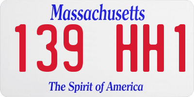 MA license plate 139HH1