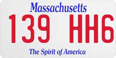 MA license plate 139HH6